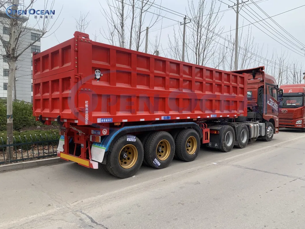 2 Axles 3axles 4 Axles 30-100 Tons Self Tipping Dump Truck Semi Trailer Price Rear Tipper Trailer