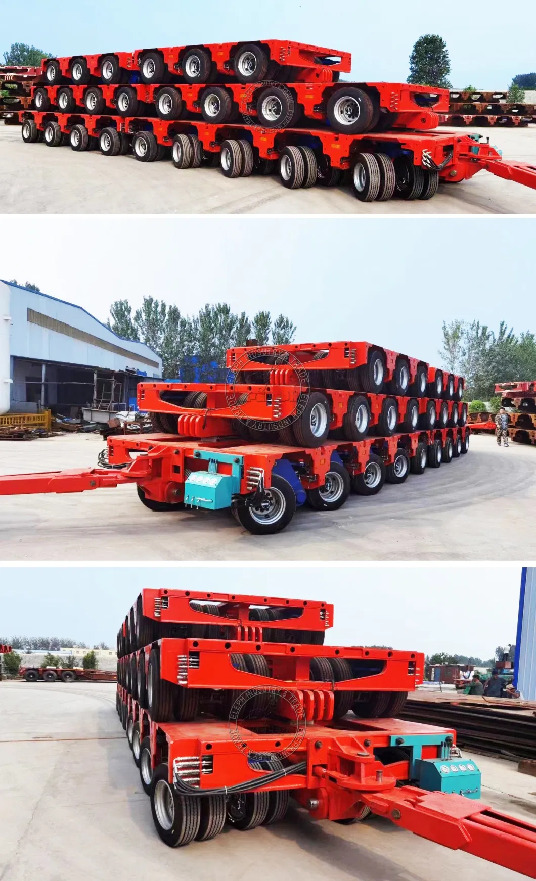 Customized Heave Duty Multi Axle Hydraulic Modular Trailer for Special Vehicle Transport