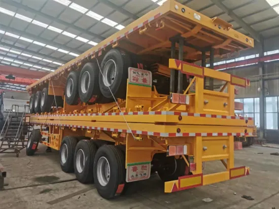 Nuevo semirremolque de 3 ejes 40 pies 40 toneladas chasis esqueleto camión contenedor remolque de plataforma plana remolque de tractor usado